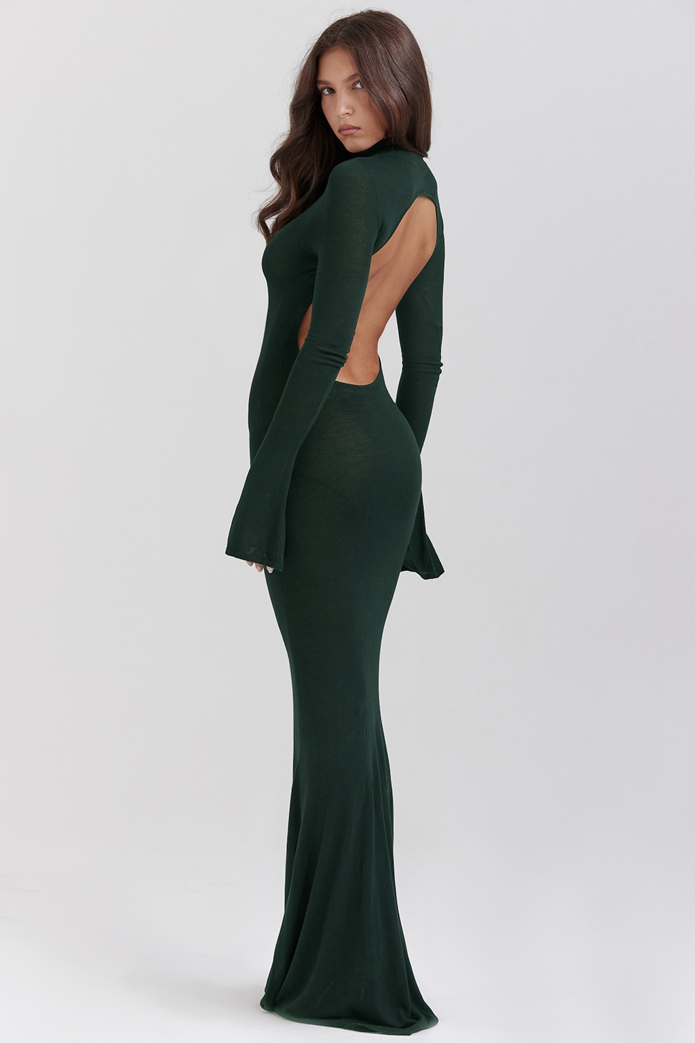 Sancha-Forest Green Knit Maxi Dress