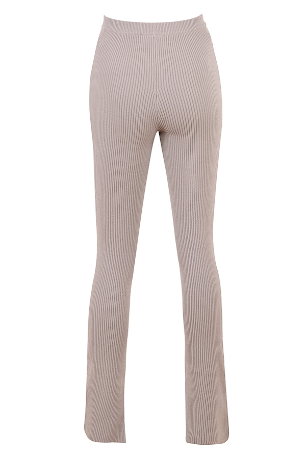 Mitzi-Taupe Ribbed Knit Leggings - SALE
