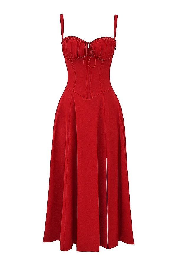 Carmen-Red Rose Bustier Sundress