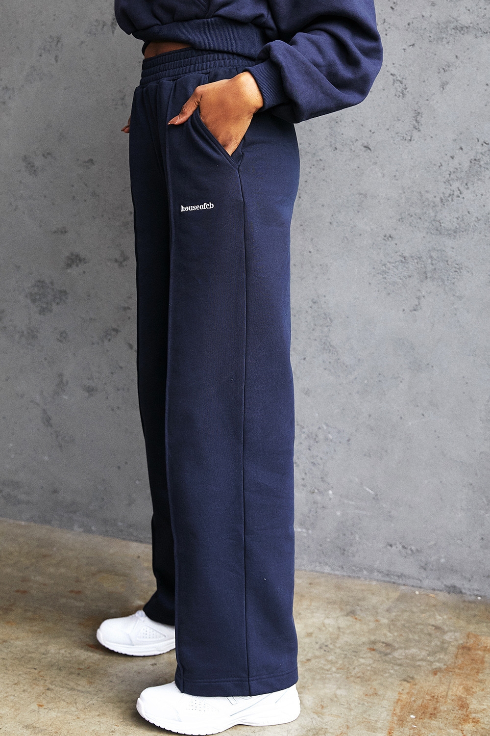 Sky-Navy Fleece Back Jogging Trousers