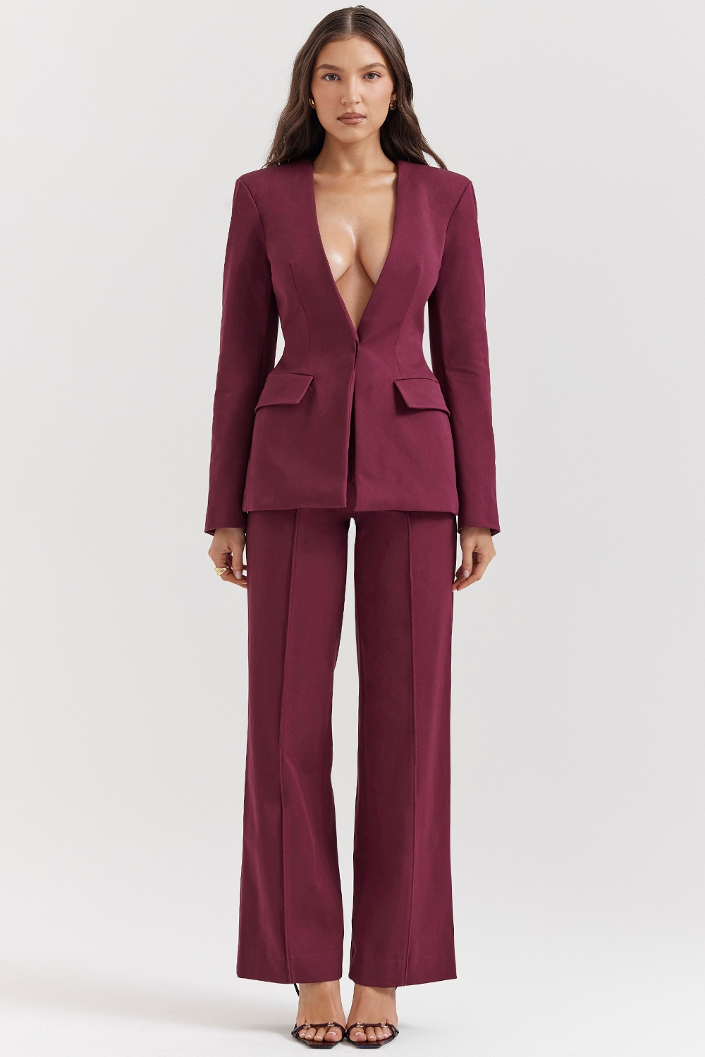 Rivi-Wine Straight Leg Trousers