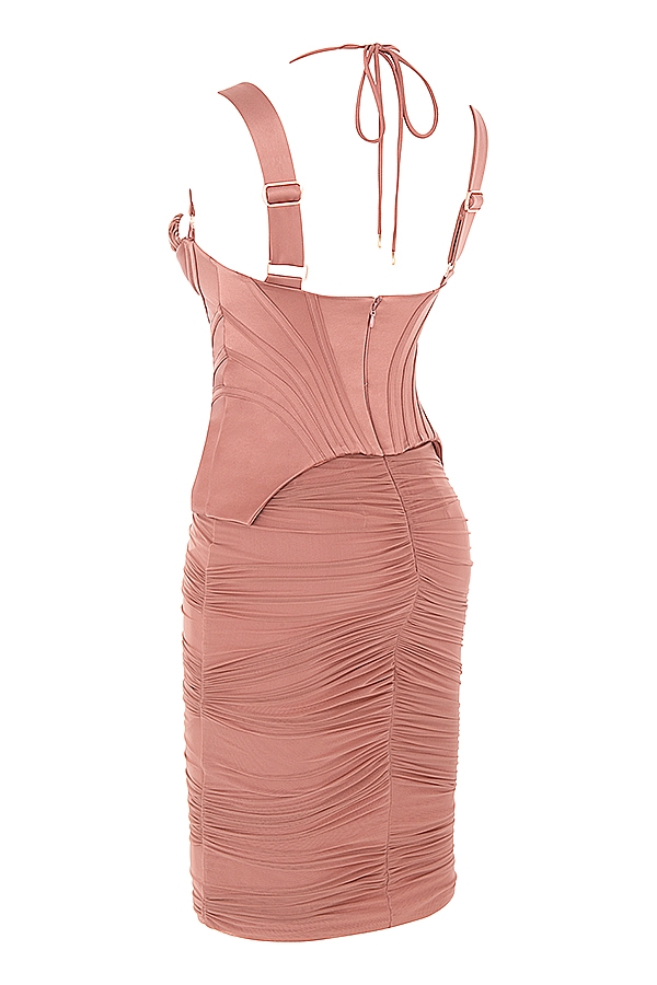 Talya-Antique Rose Corset Midi Dress