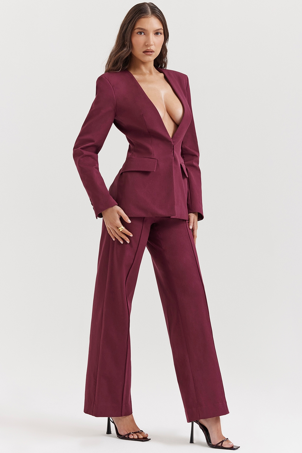 Rivi-Wine Straight Leg Trousers