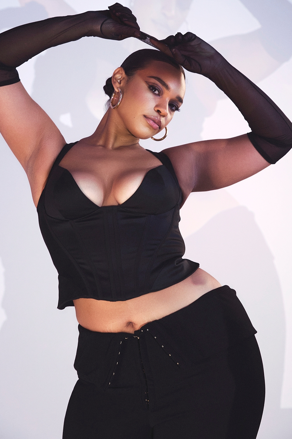 Liberty-Black Satin Corset