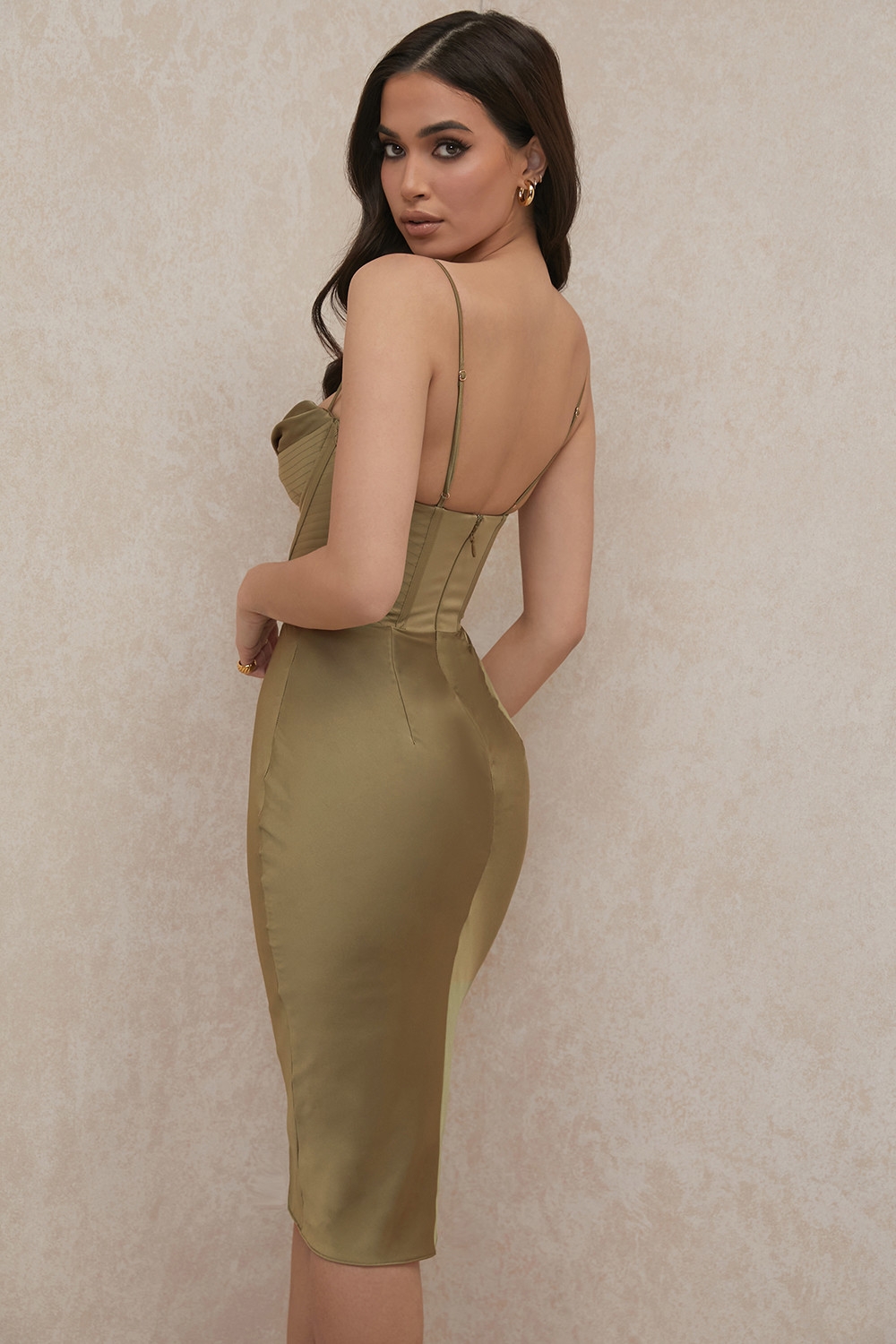 Myrna-Olive Corset Slip Dress