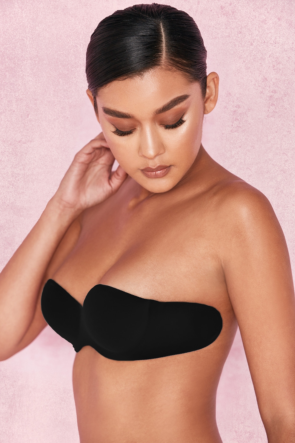 Strapless Backless Moulded Sticky Bra - Black