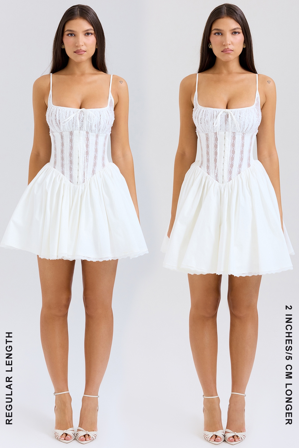 Rosaria-White Cotton Corset Mini Dress