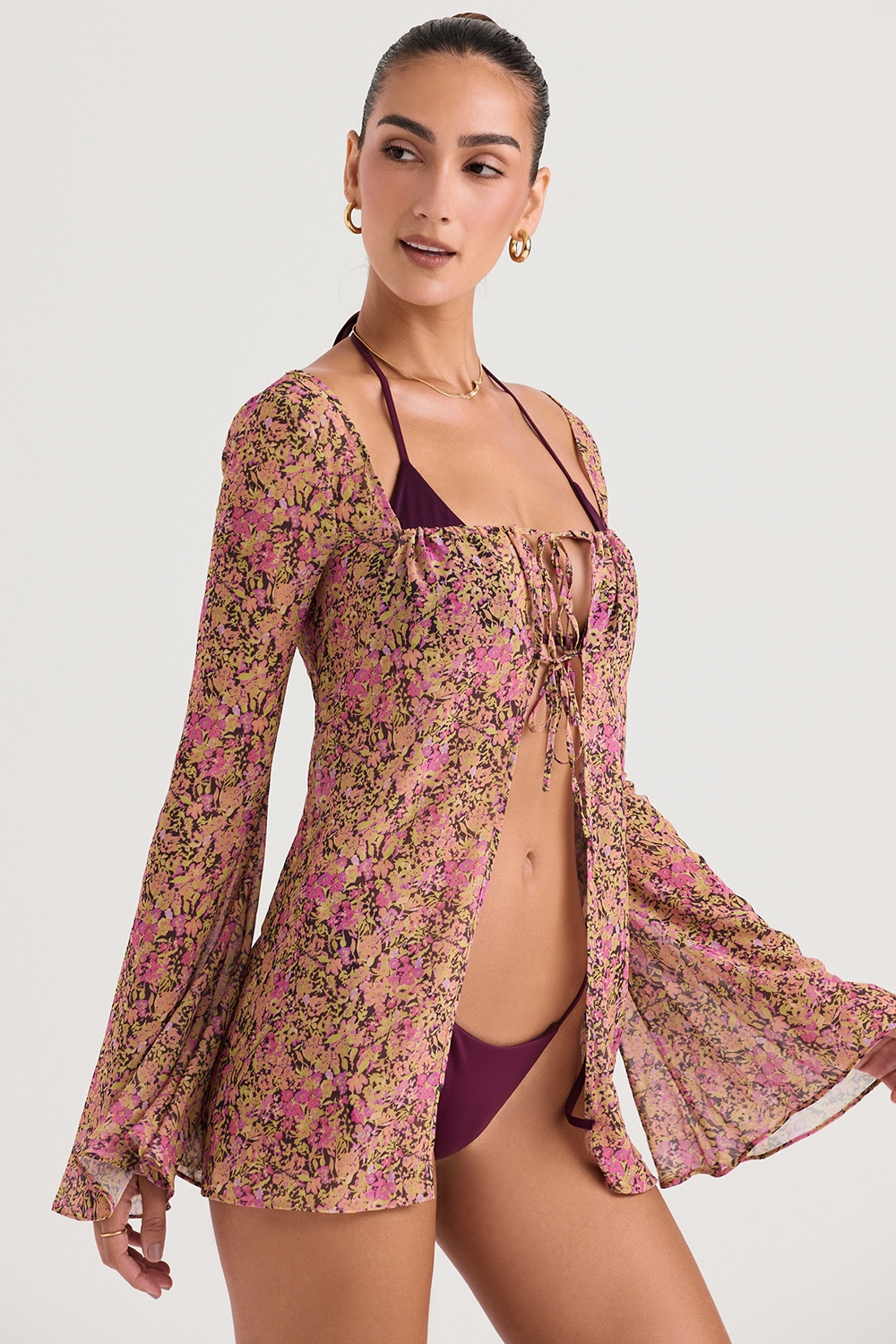 Provence-Olive Floral Cover Up