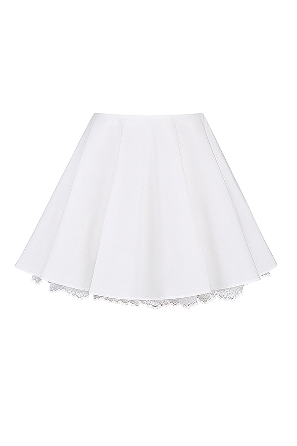 Nahla-White Bow Mini Skirt