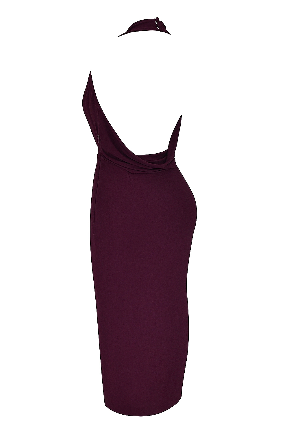 Florentina-Merlot Draped Midi Dress