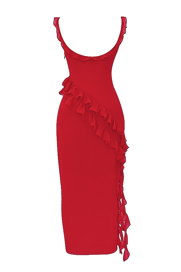 Ariela-Cherry Ruffle Maxi Dress