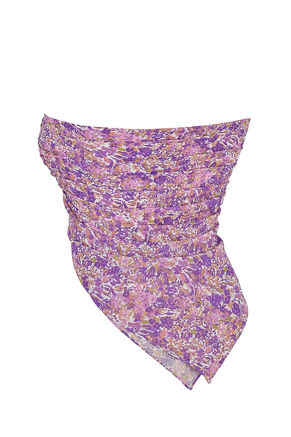 Paros-Violet Floral Multi Use Scarf