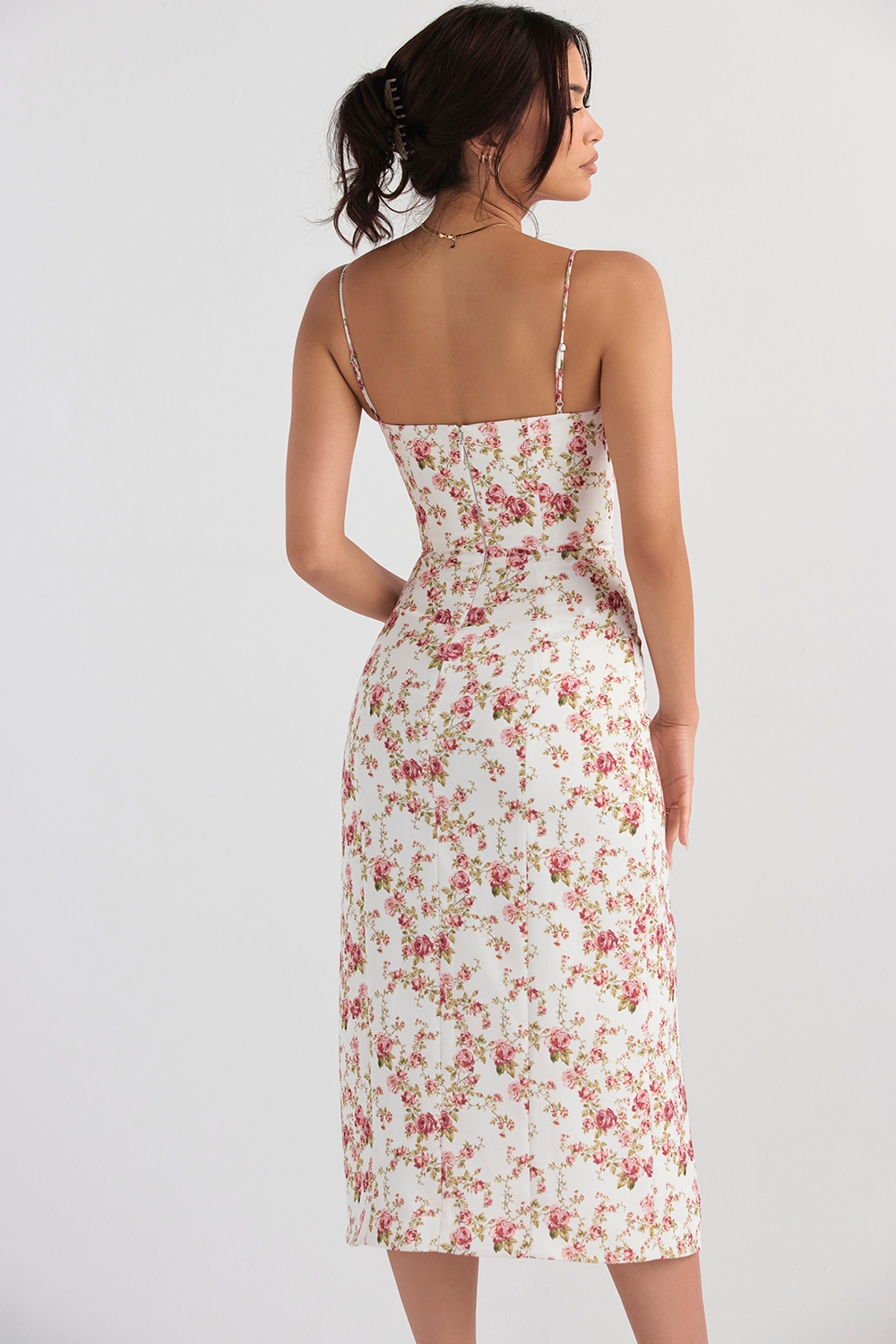 Charlotte-Rose Print Corset Midi Sundress