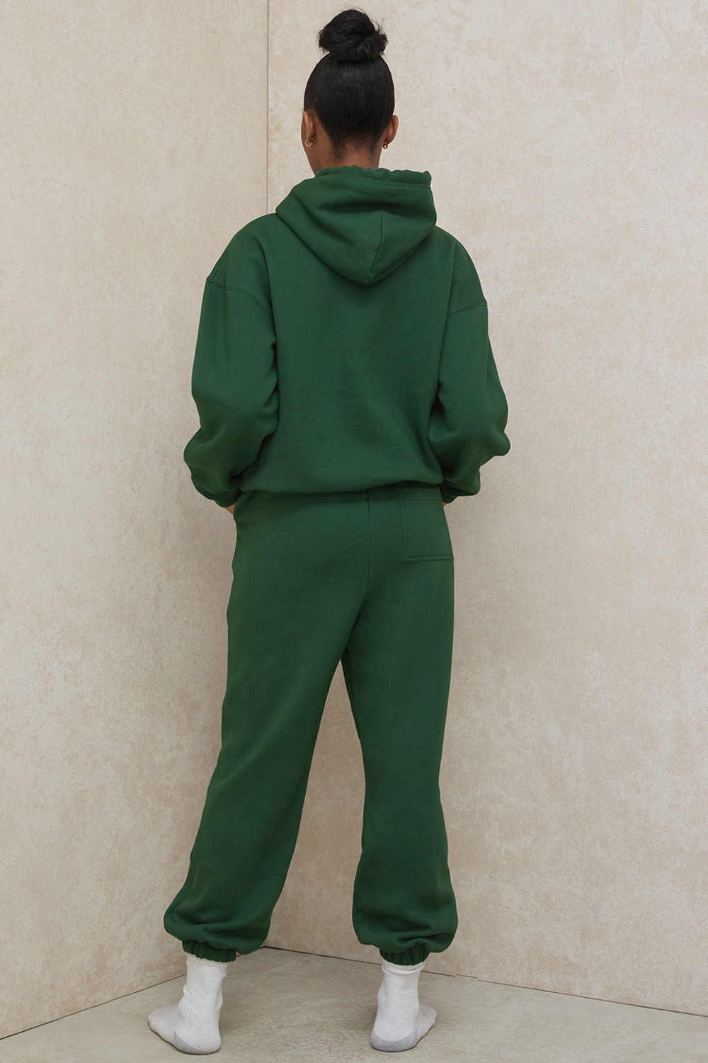 Sky-Green Fleece Back Jogging Trousers