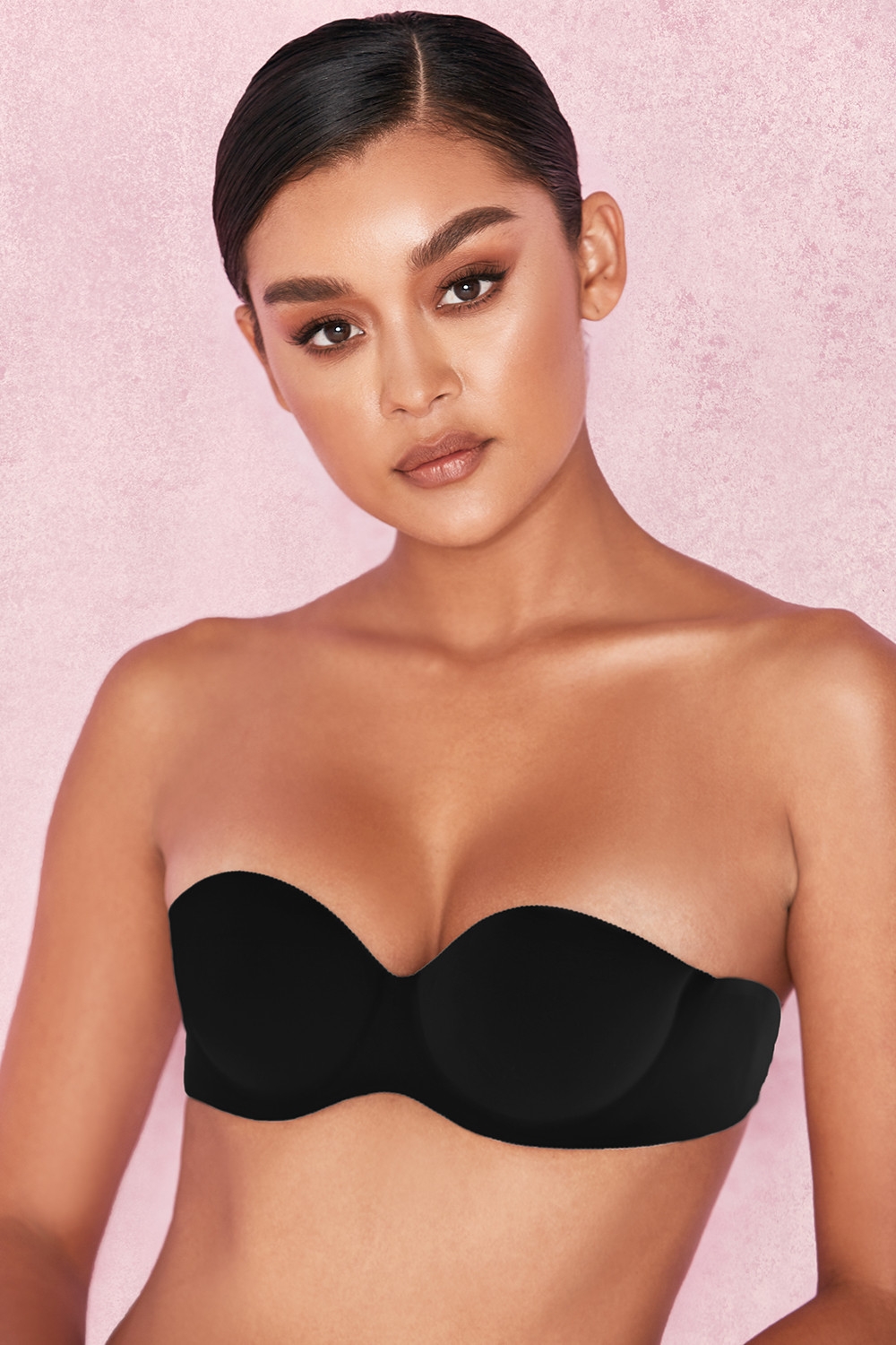 Strapless Backless Moulded Sticky Bra - Black