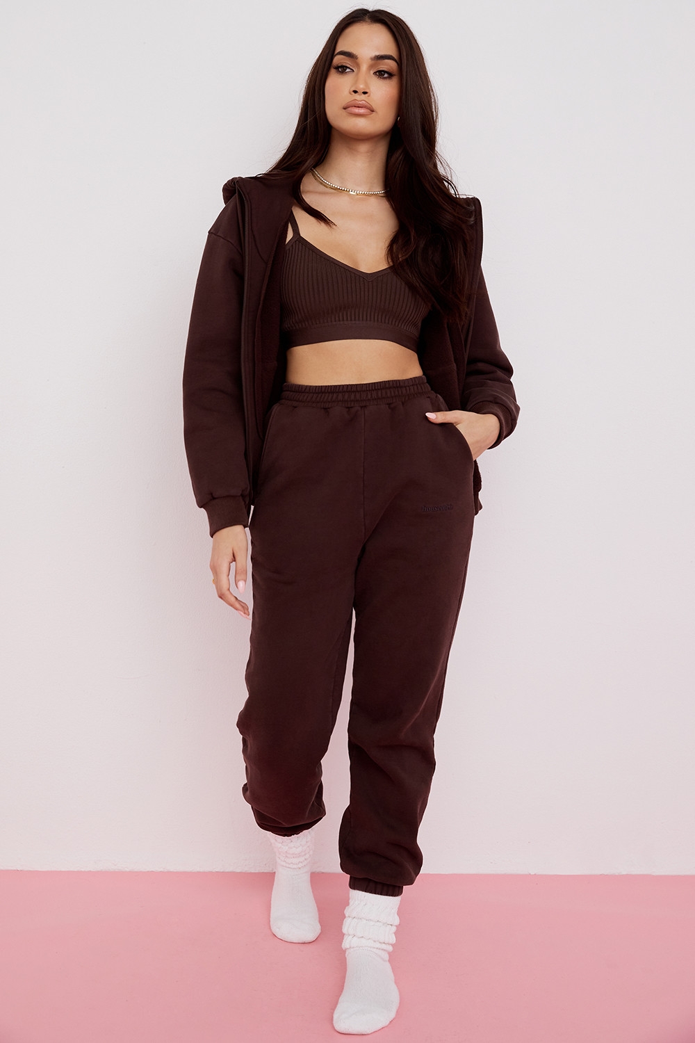 Storm-Chocolate Zip Through Hoodie