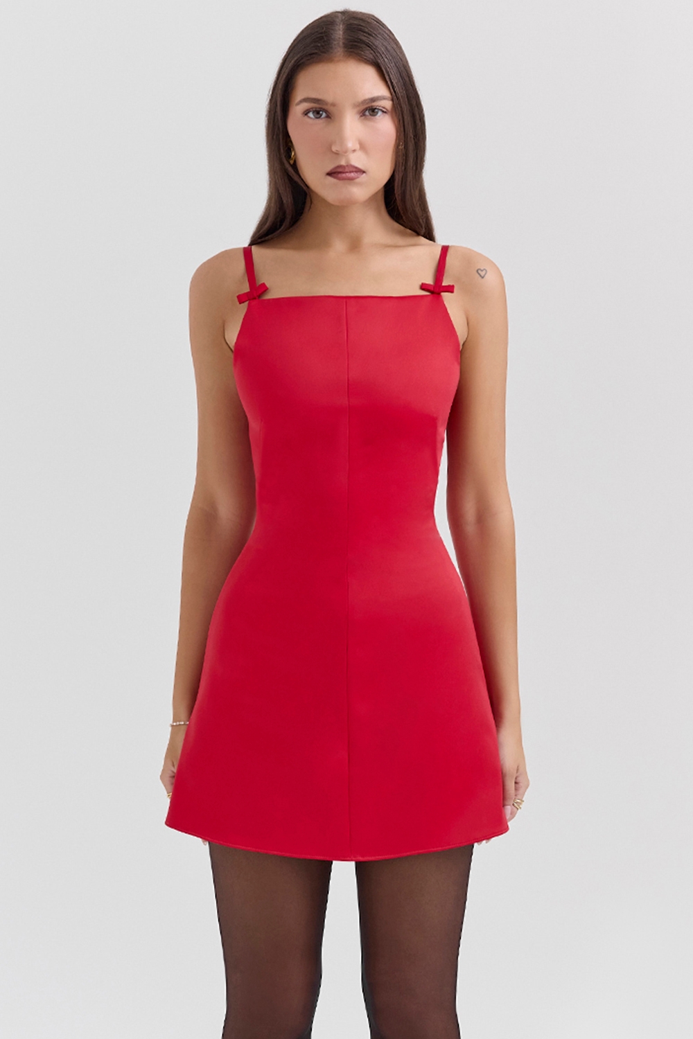 Dainty-Scarlet Square Neck A-Line Mini Dress - SALE