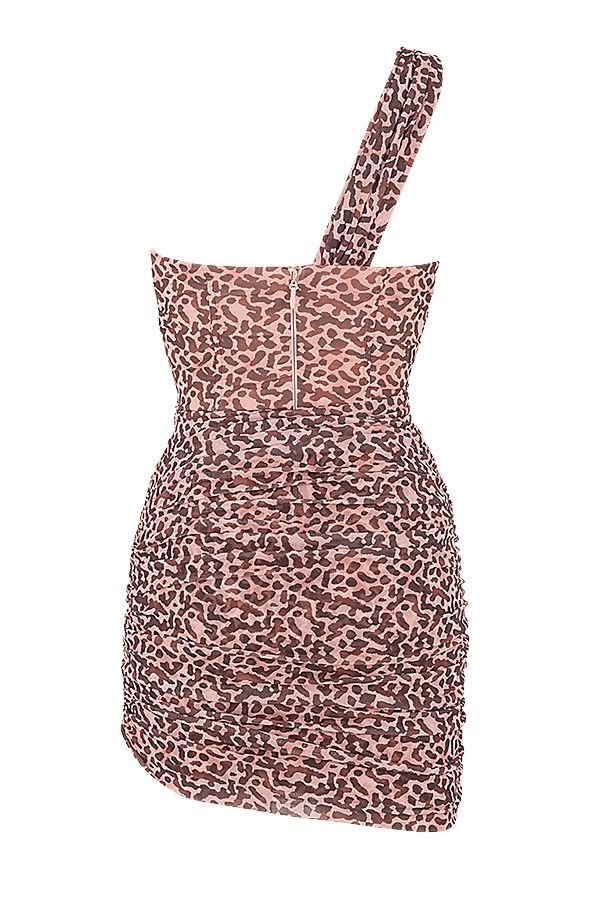 Clementine-Animal Print Cut Out Mini Dress