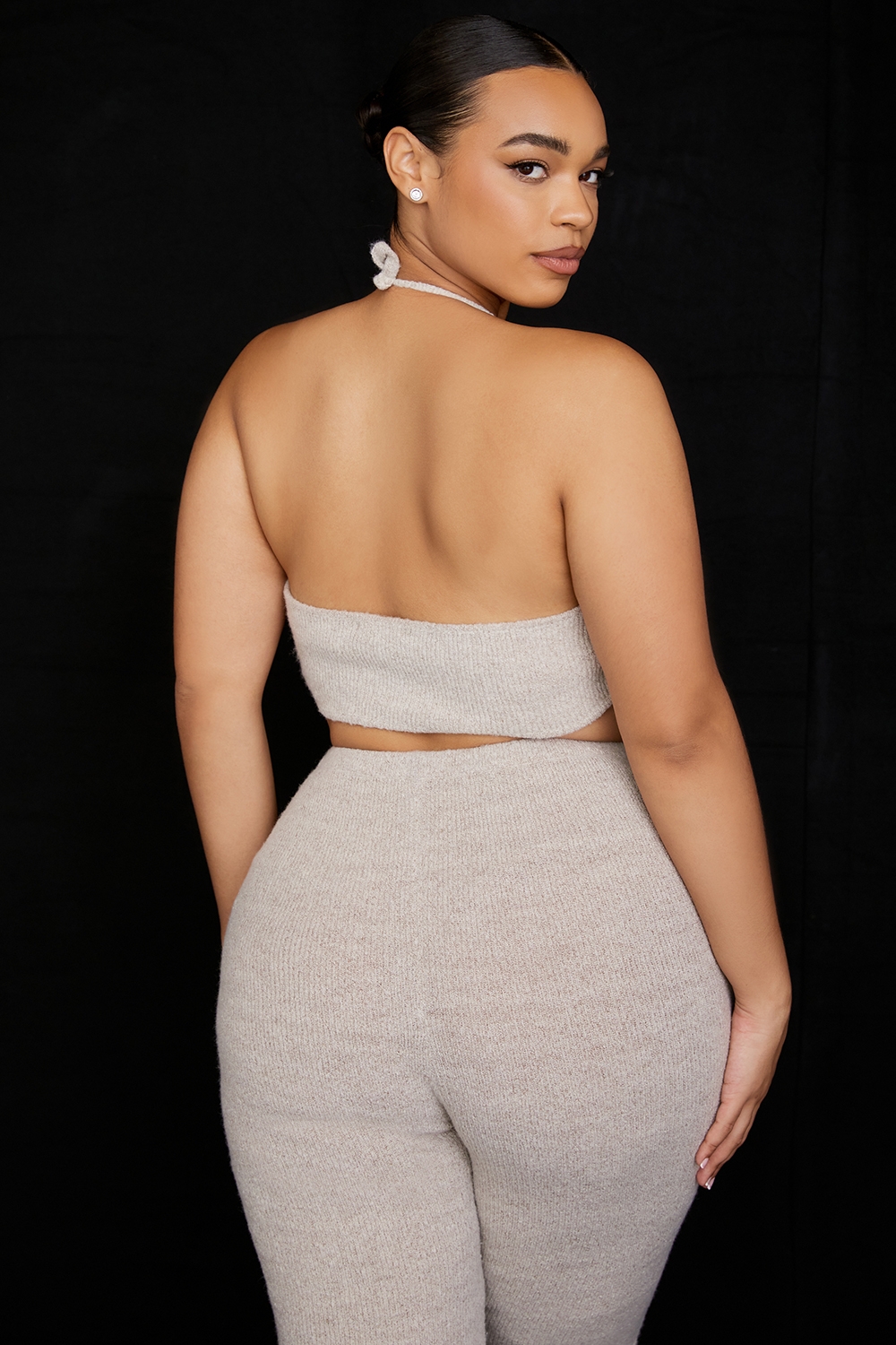 Jolene-Oatmeal Ribbed Knit Bralette - SALE