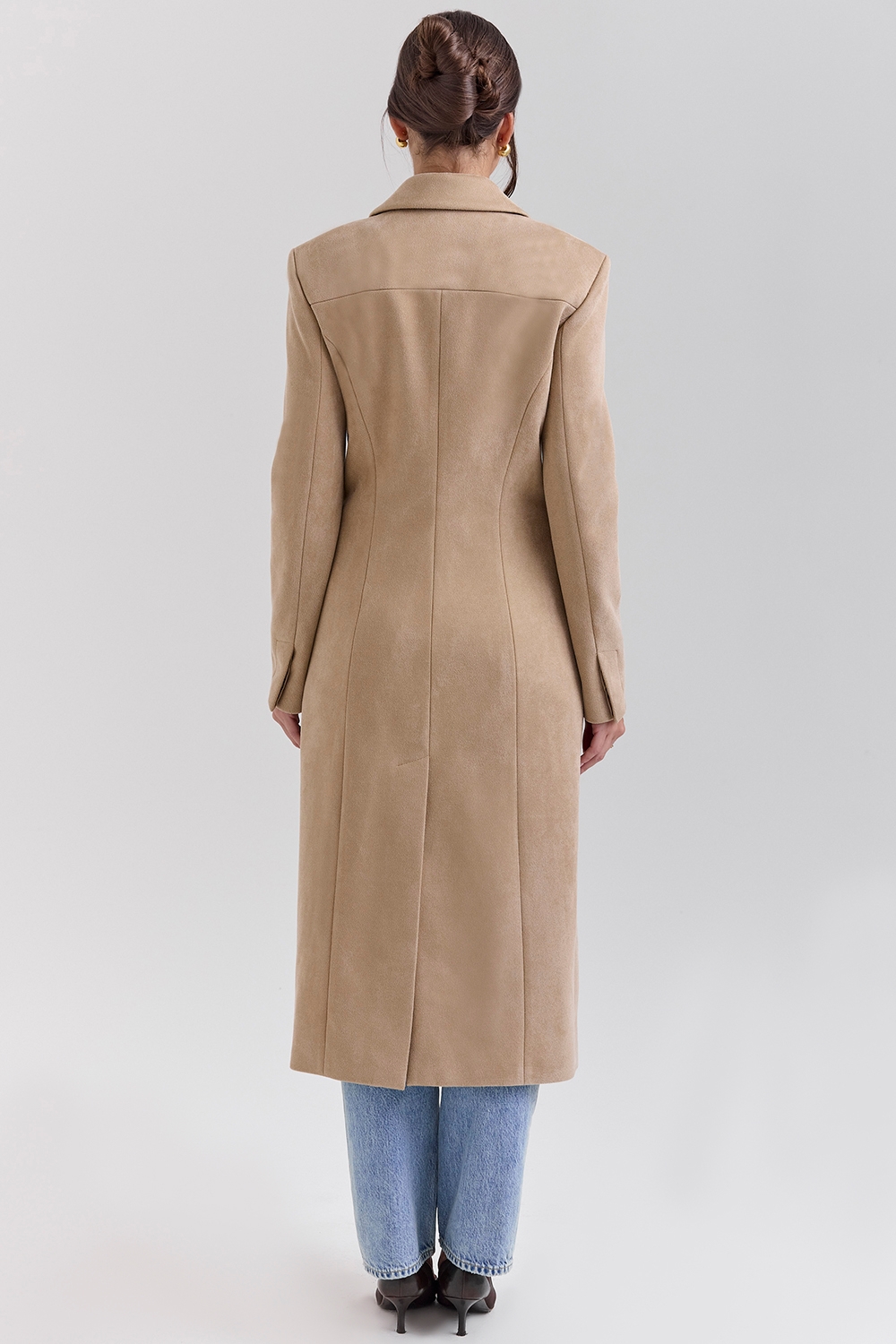 Remi-Camel Single Breasted Long Coat