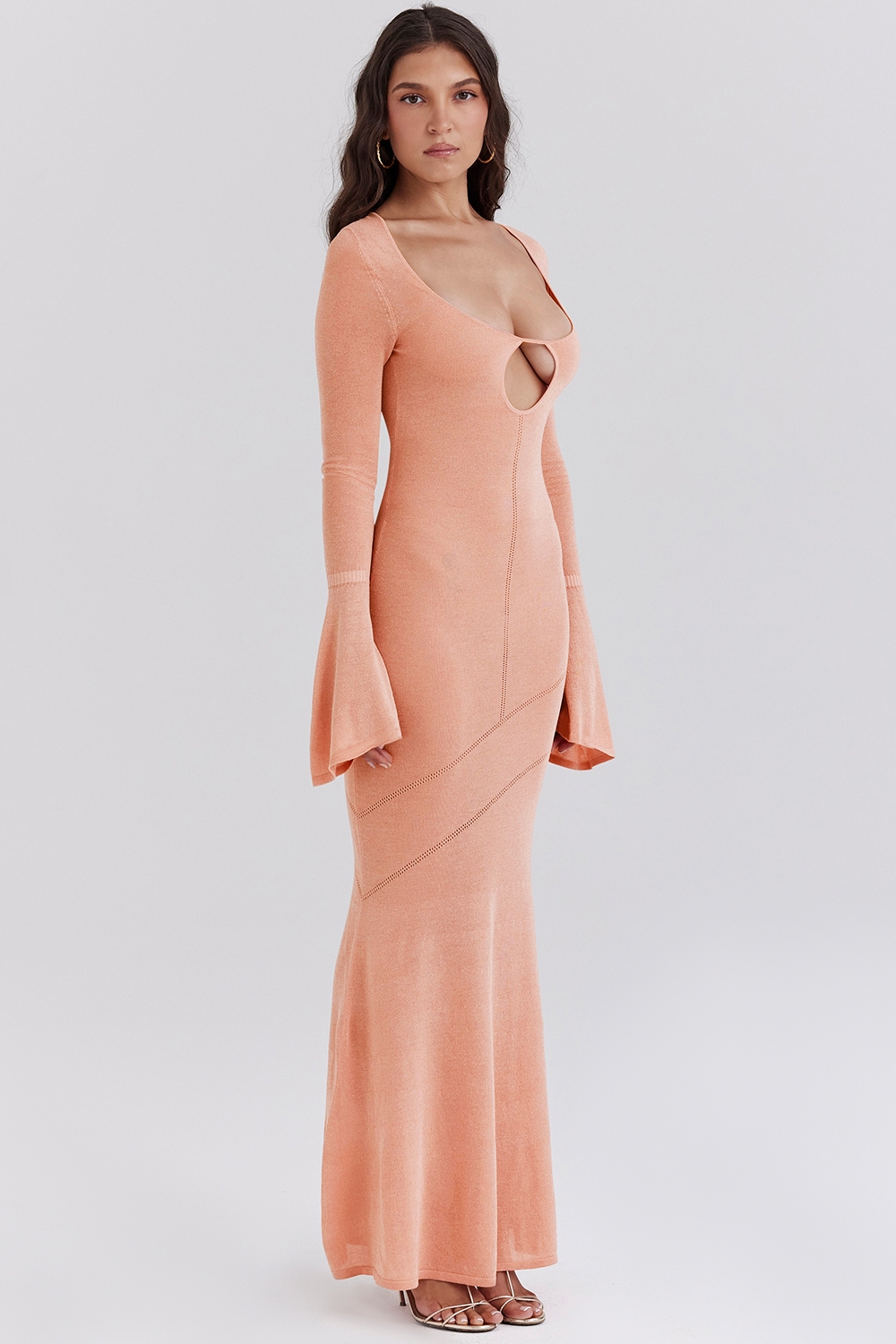 Sereia-Sorbet Metallic Knit Maxi Dress