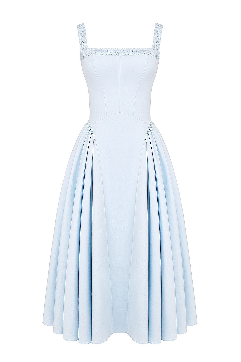 Dorothy-Italian Azure Cotton Midi Sundress