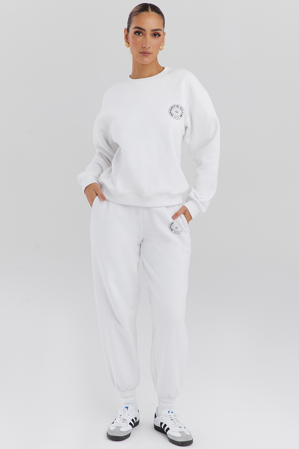 Haze-White Crew Neck Sweatshirt