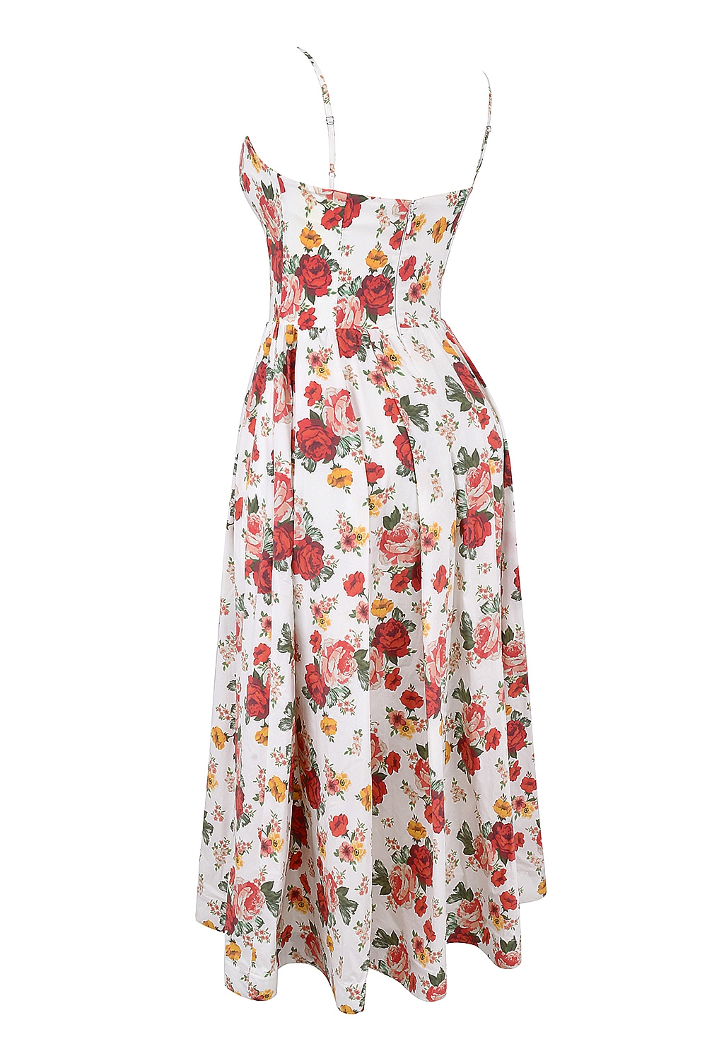 Lolita-Italian Rose Print Cotton Corset Sundress