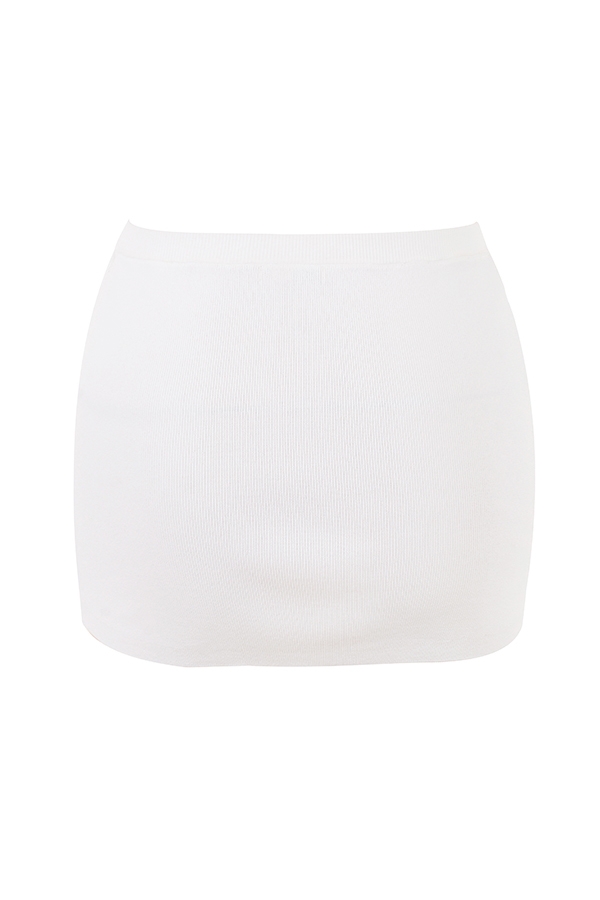 Mariella-White Knit Mini Skirt
