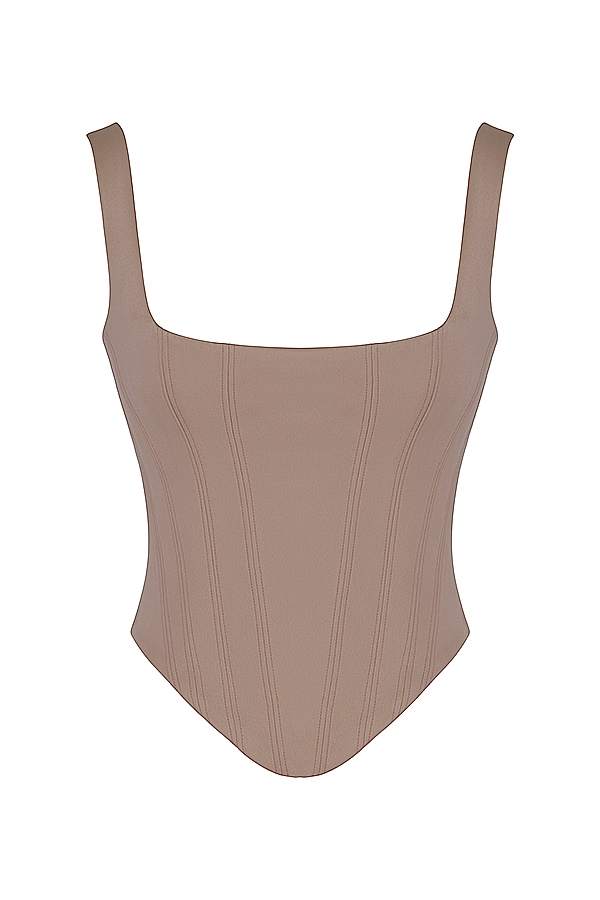 Rafa-Stone Satin Longline Corset