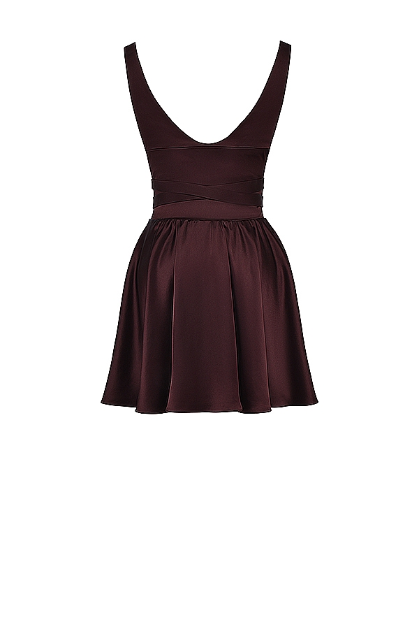 Shiema-Rich Brown Mini Dress