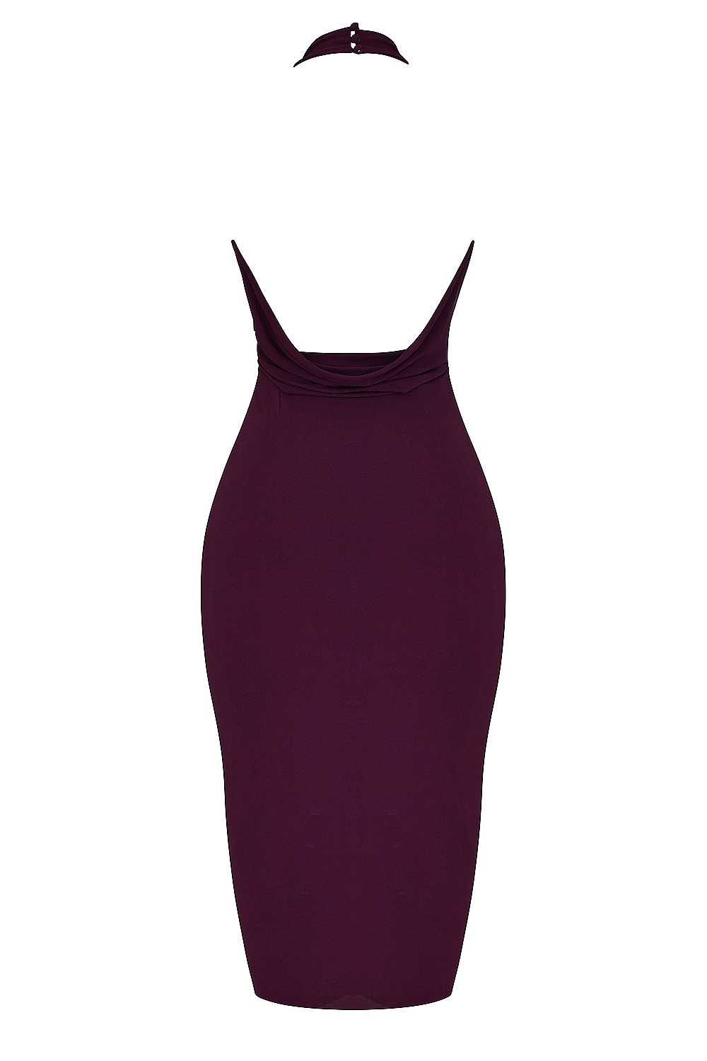 Florentina-Merlot Draped Midi Dress