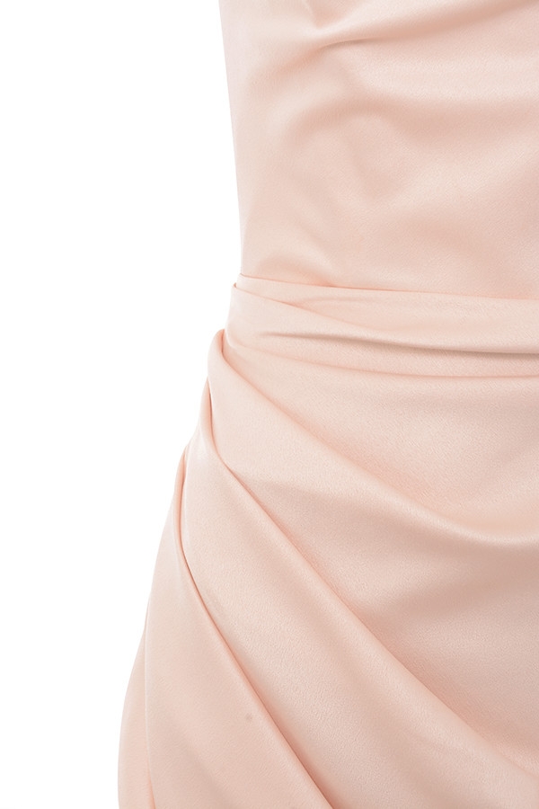 Adrienne-Champagne Satin Strapless Gown