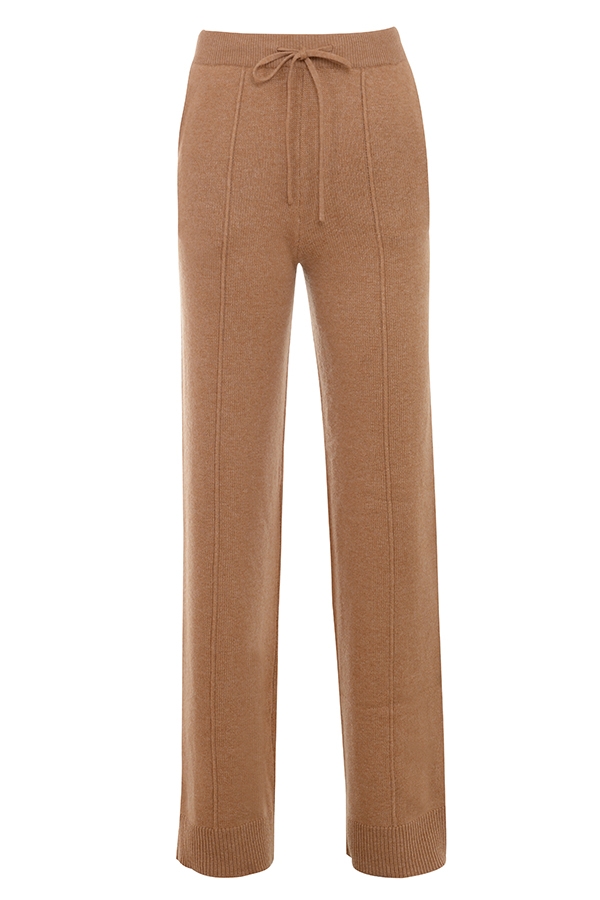 Yalina-Camel Cashmere Blend Trousers - SALE
