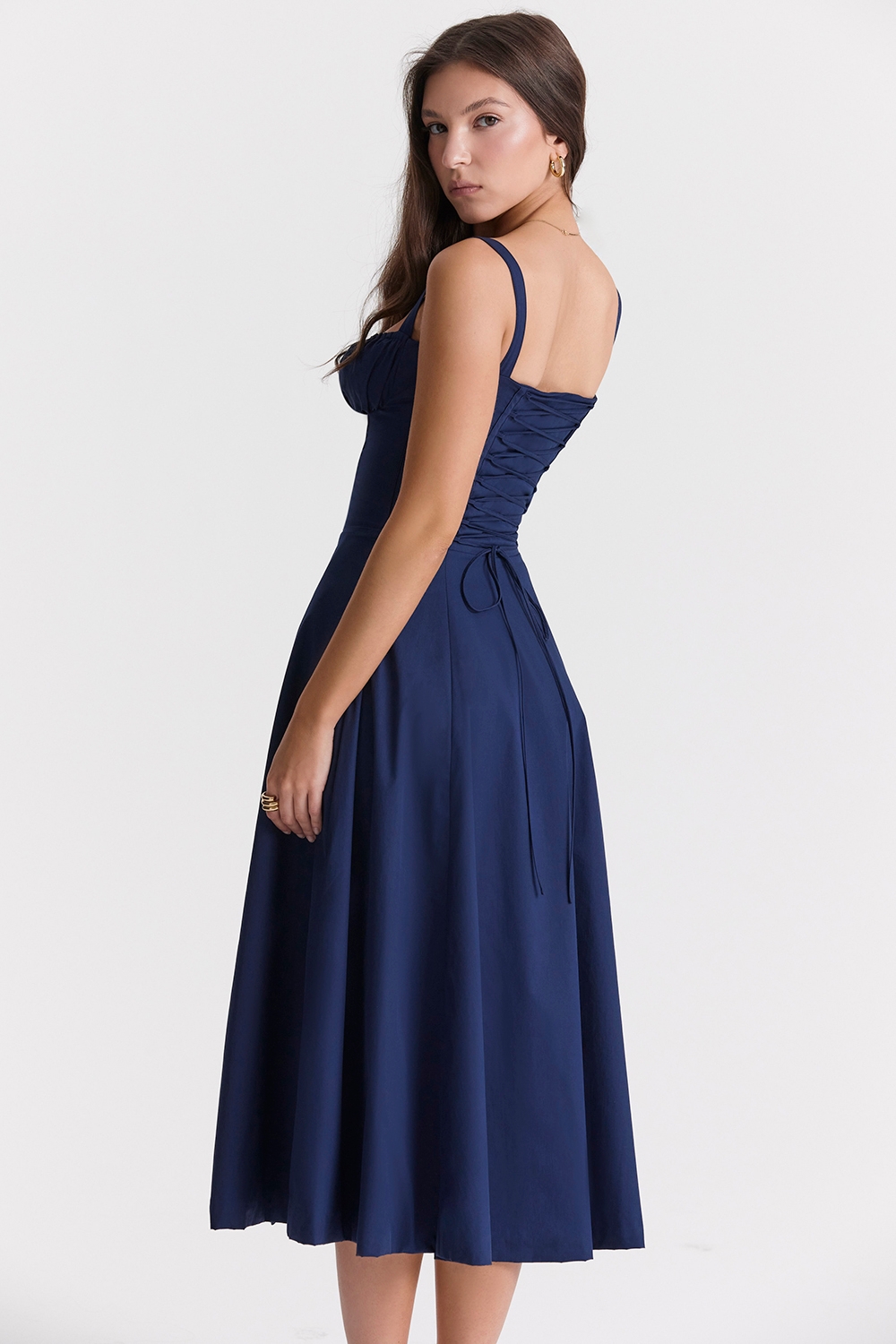 Carmen-French Navy Bustier Sundress