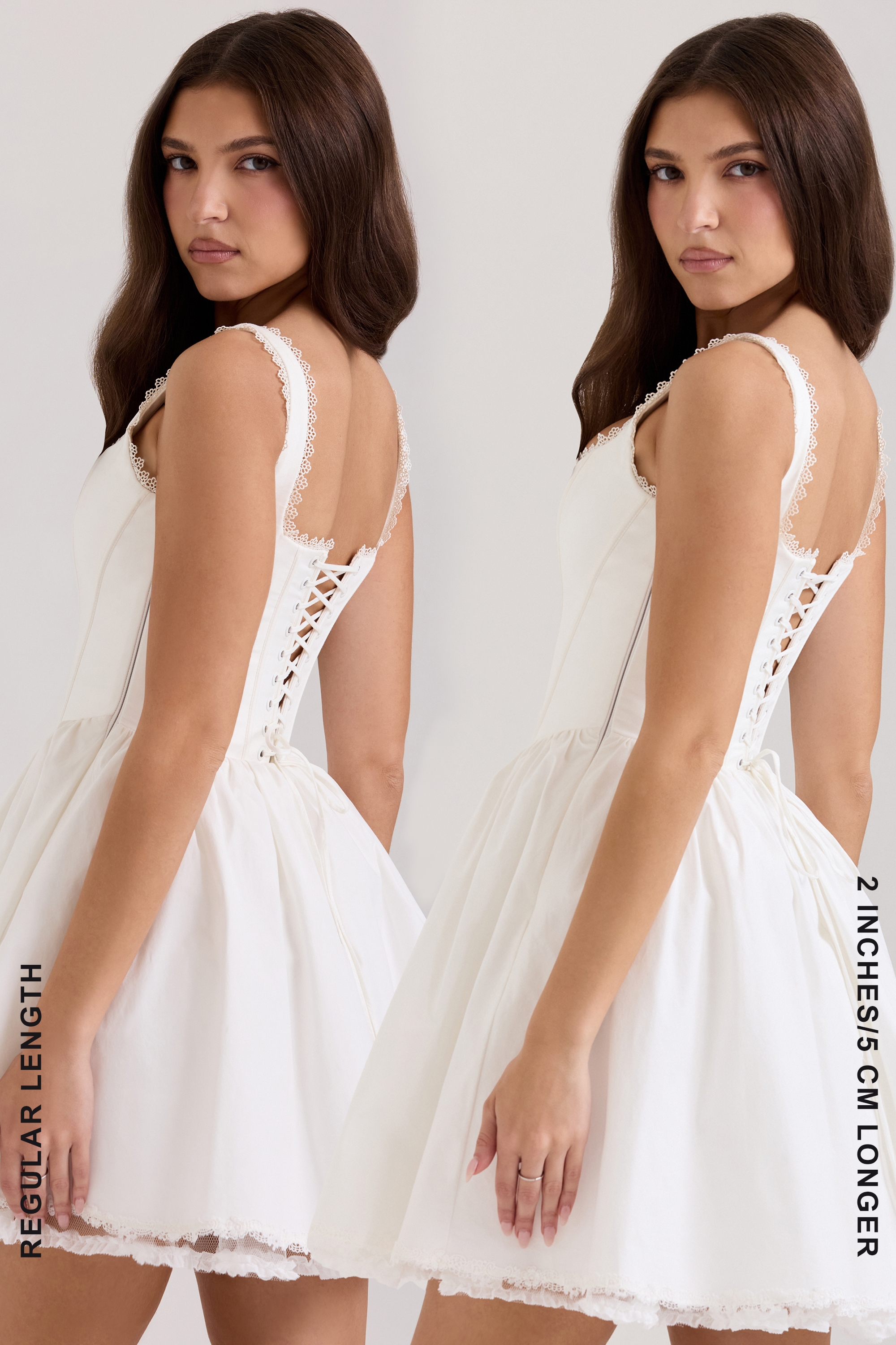 Letitia-White Stretch Cotton Mini Dress