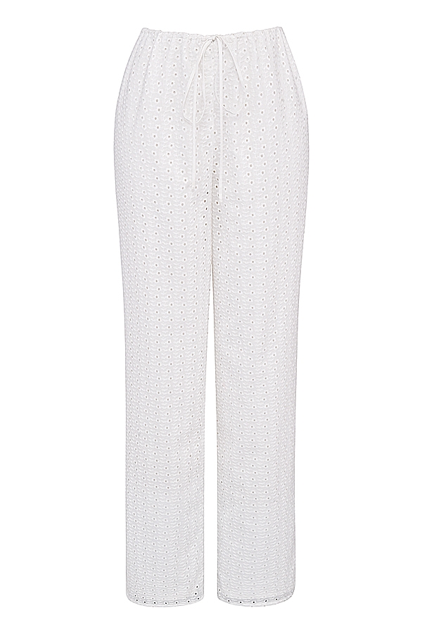 Frankie-White Broderie Anglais Trousers