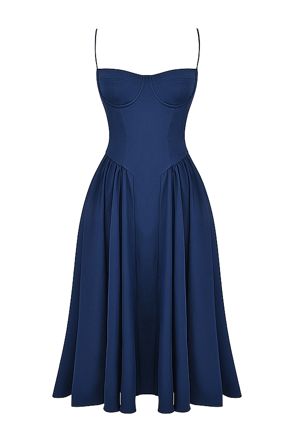 Samaria-French Navy Corset Sundress