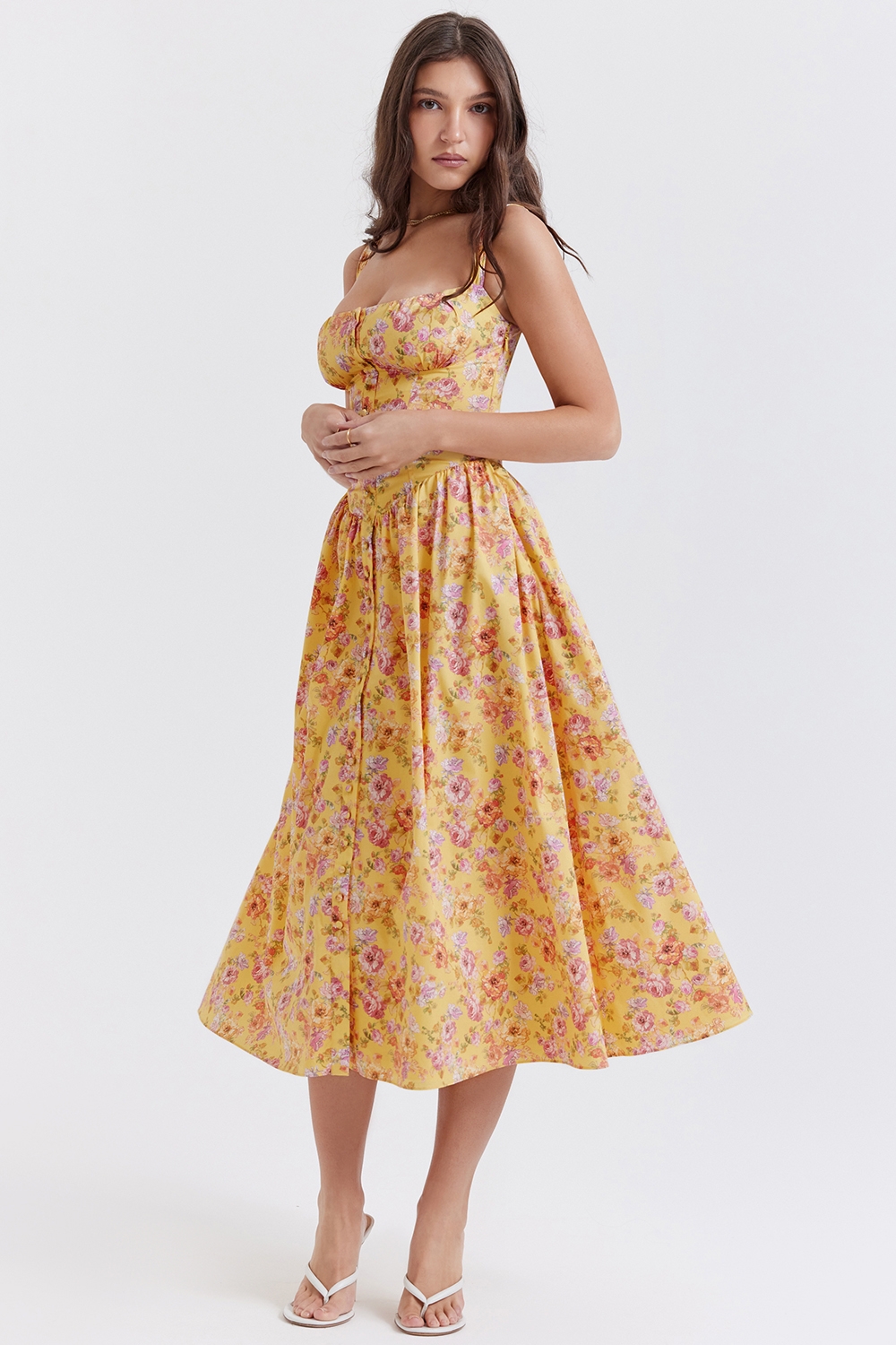 Tatiana-Butter Print Midi Sundress