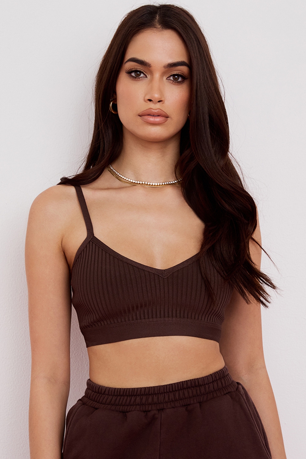 Evie-Brown Bandage Bralette