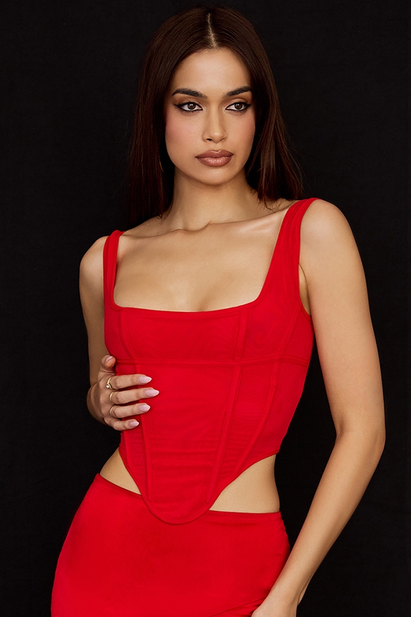 Edetta-Scarlet Mesh Corset