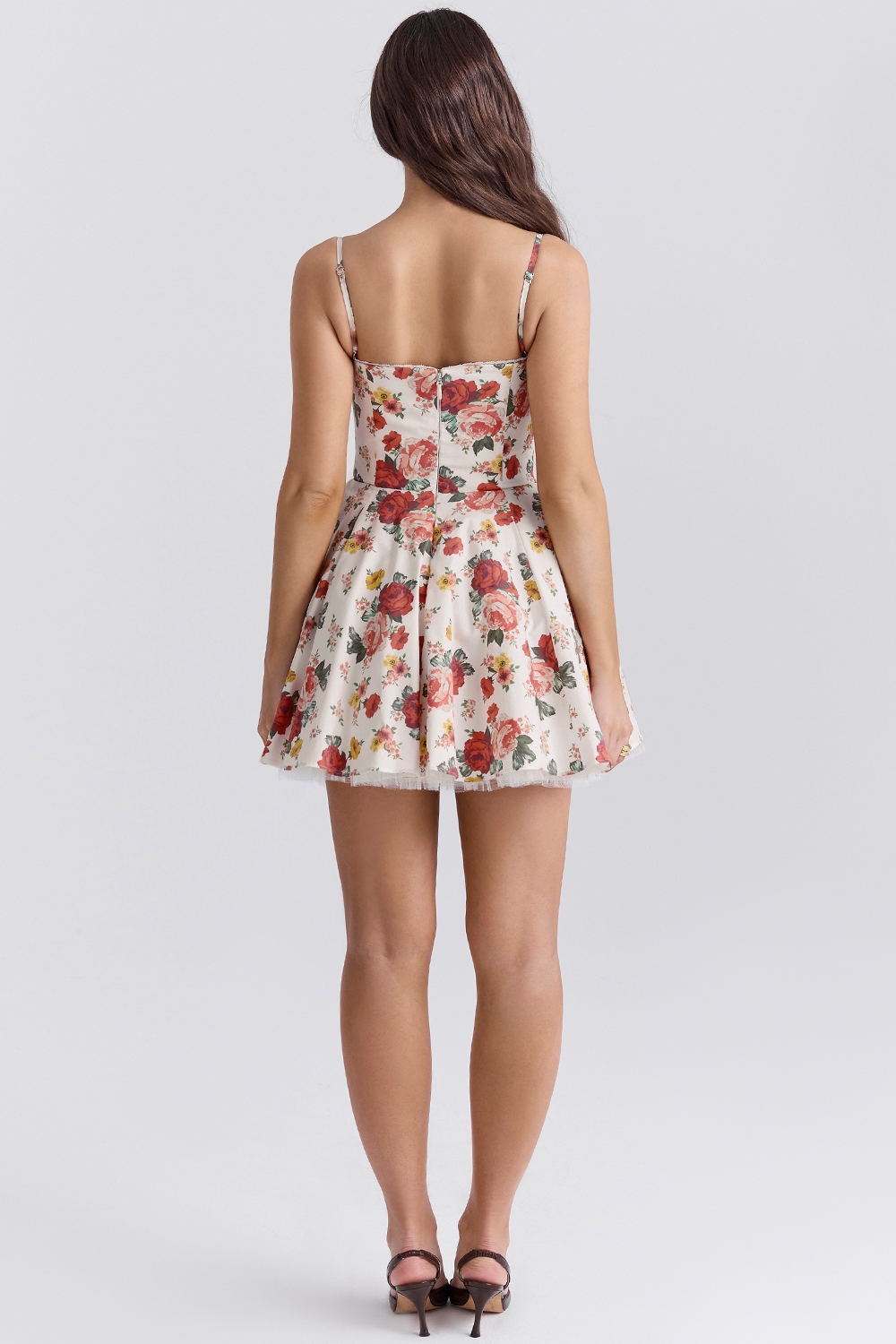 Minimoiselle-Italian Rose Print Tulle Mini Dress
