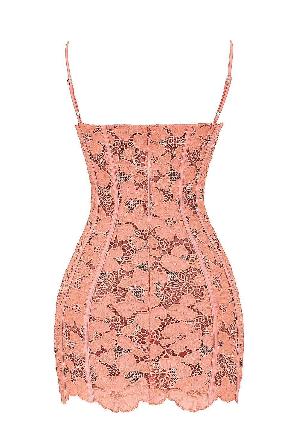 Ilayda-Sorbet Embroidered Floral Lace Mini Dress