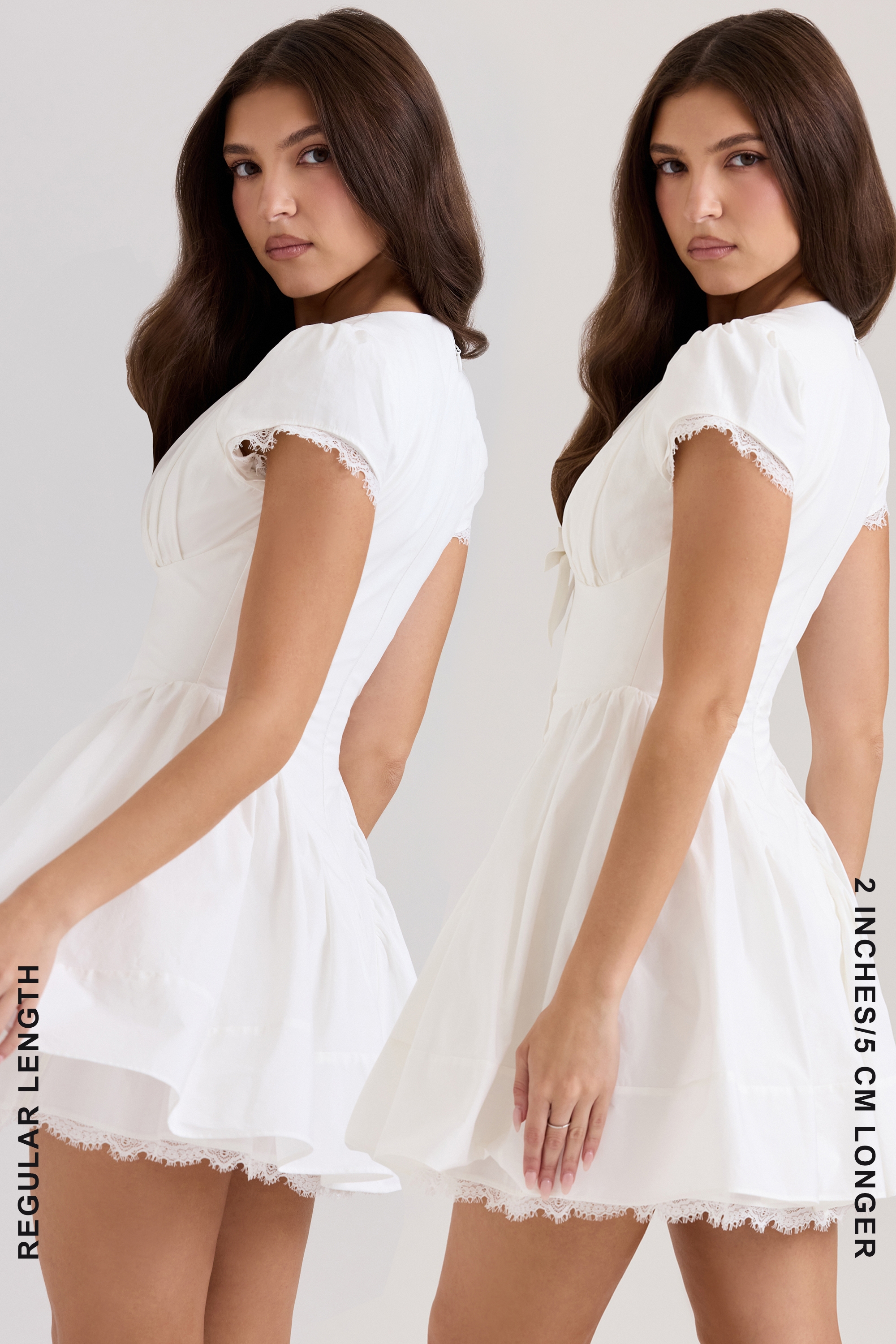 Emiliana-White Stretch Cotton Mini Dress