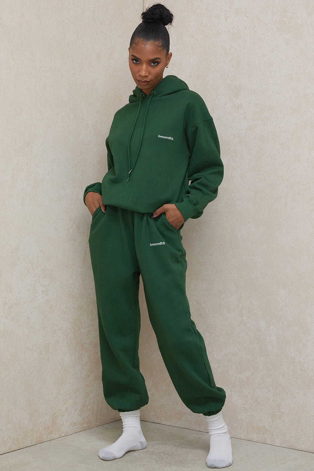 Sky-Green Fleece Back Jogging Trousers