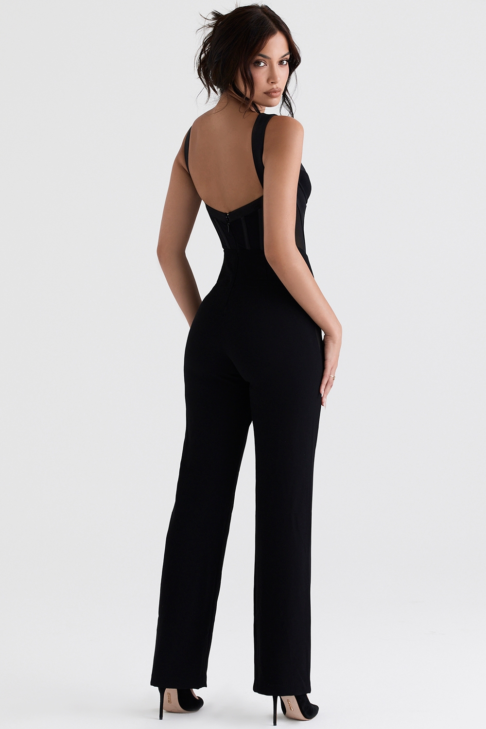 Mylene-Black Corset Jumpsuit