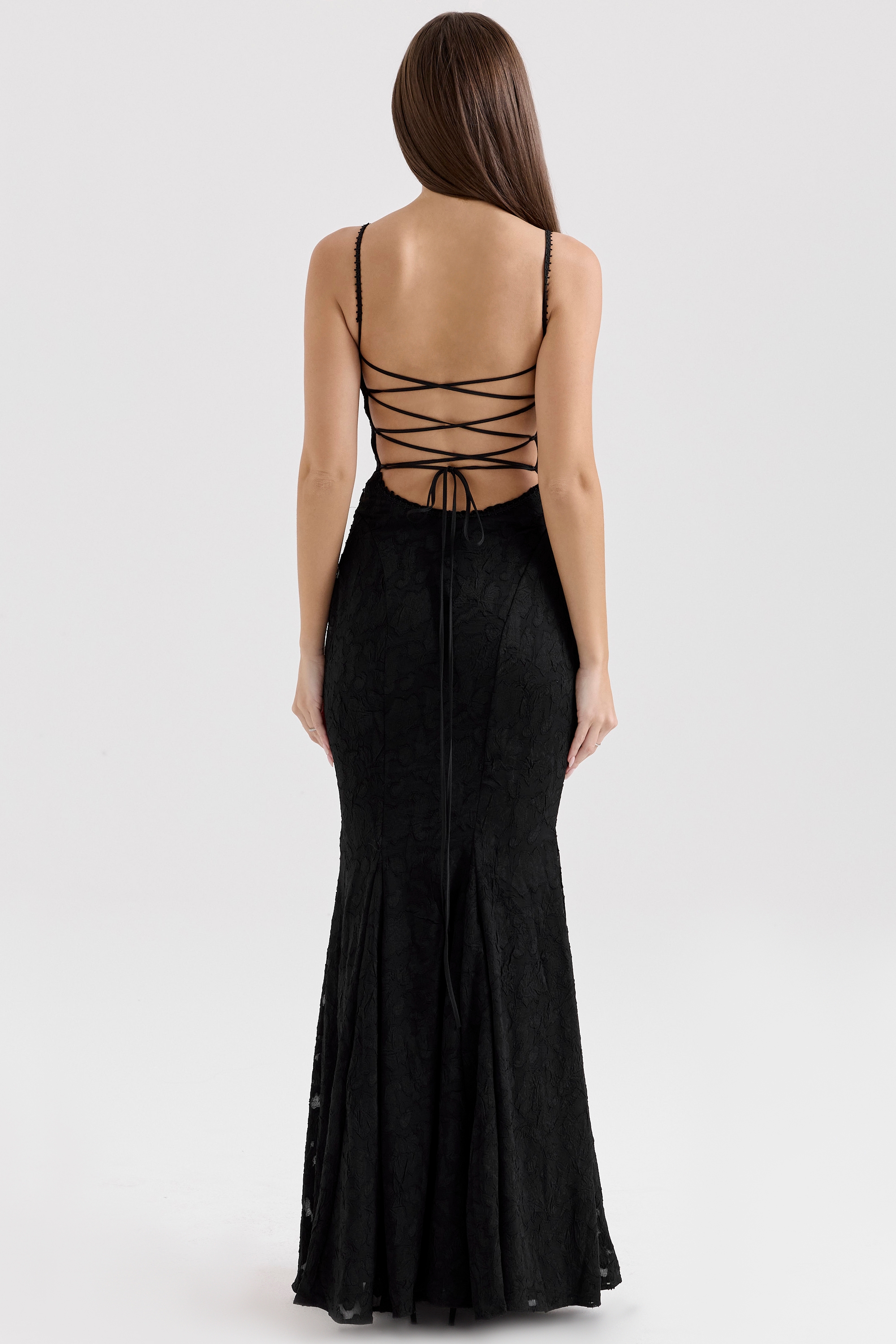 Joan-Black Lace Maxi Dress