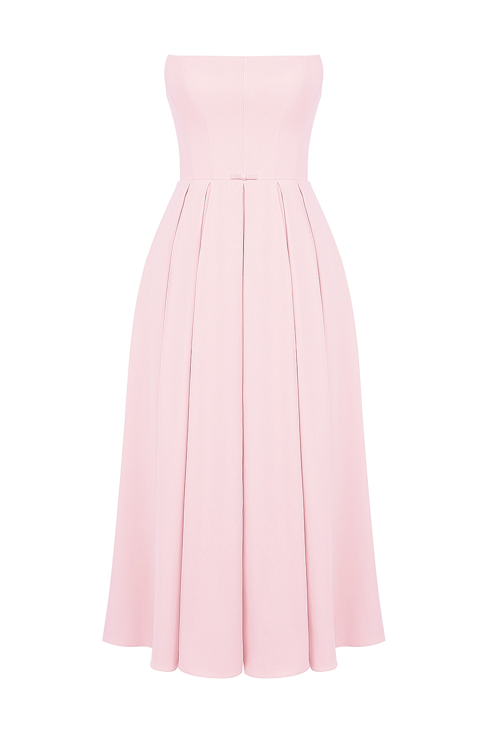 Contessa-Parisian Pink Strapless Corset Midi Dress