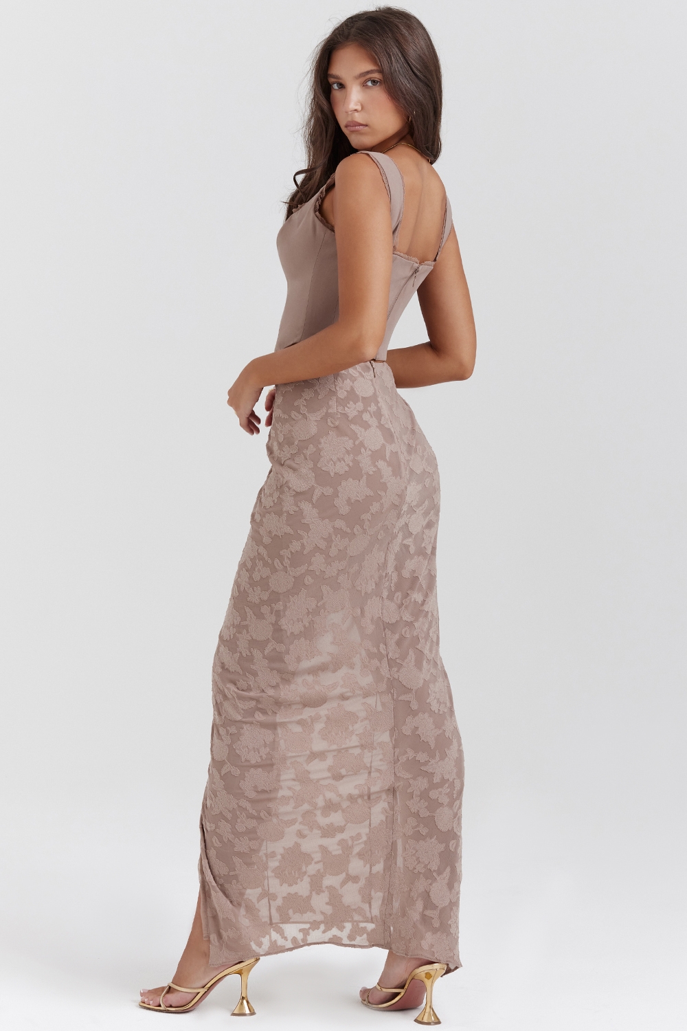Vesper-Mushroom Maxi Skirt