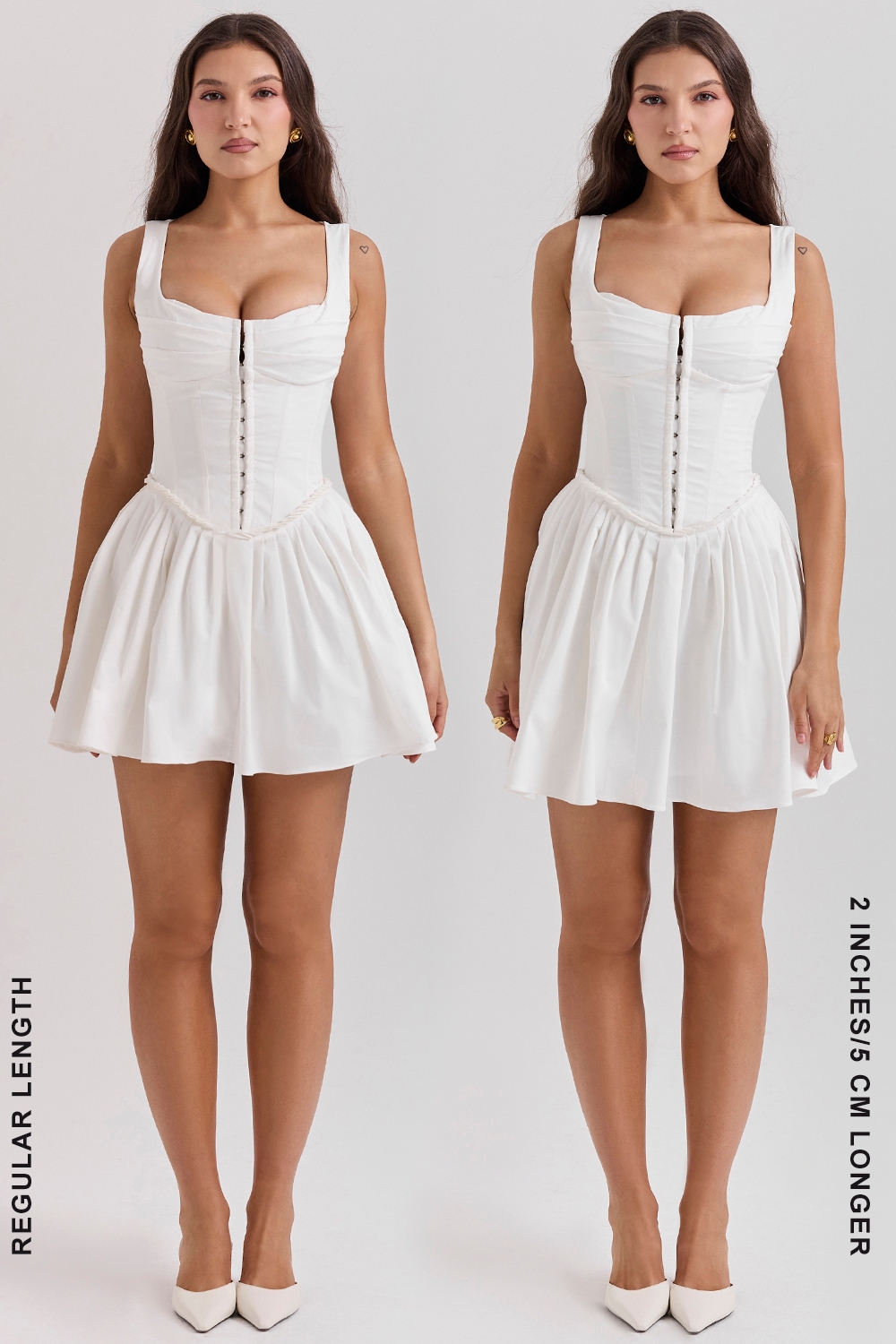 Cupid-White Pleated Mini Dress